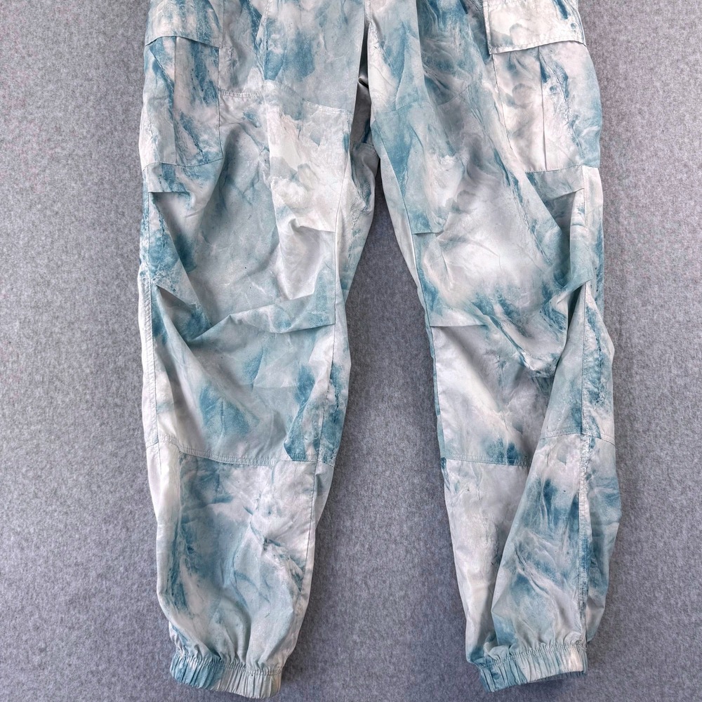 UGG Women L Blue Tie Dye Cargo Jogger Pants Ripstop Utility Parachute Streetwear